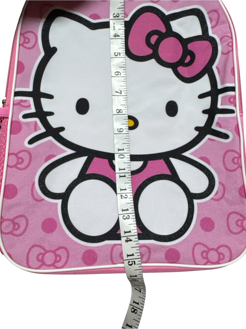 Hello Kitty Pink and White Kids Backpack with Bow Graphic - Picture 5 of 6
